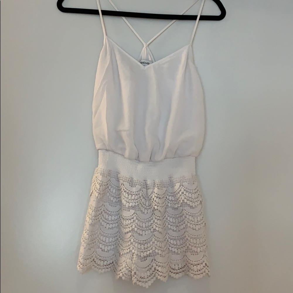 White Crochet Romper